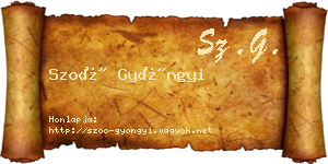 Szoó Gyöngyi névjegykártya