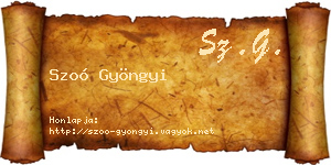 Szoó Gyöngyi névjegykártya